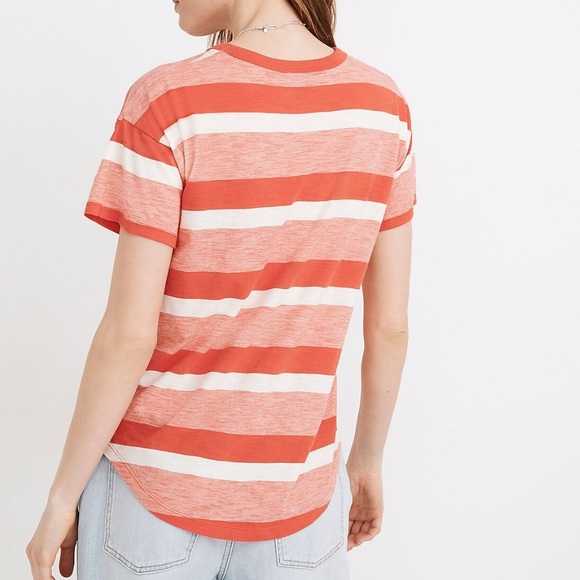 Madewell Whisper Cotton Rib-Crewneck Tee in Milner Stripe - Picture 3 of 7